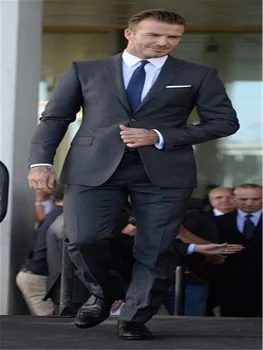 

Charcoal Formal Men Suits Wedding Groom Groomsmen Tuxedos Busienss Interview Blazers