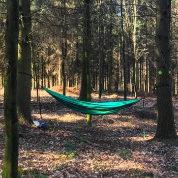 

Portable Folding Outdoor Camping Hammock Ultralight Nylon Hammock Garden Swing Multi Color With 2 Tree Straps Single Hamac
