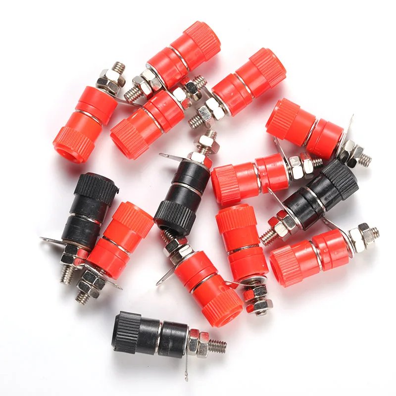 Top Thread Outer Diameter About: 4mm, Total Length: 33mm Banana Socket Terminal Connector Professional Binding Post Nut