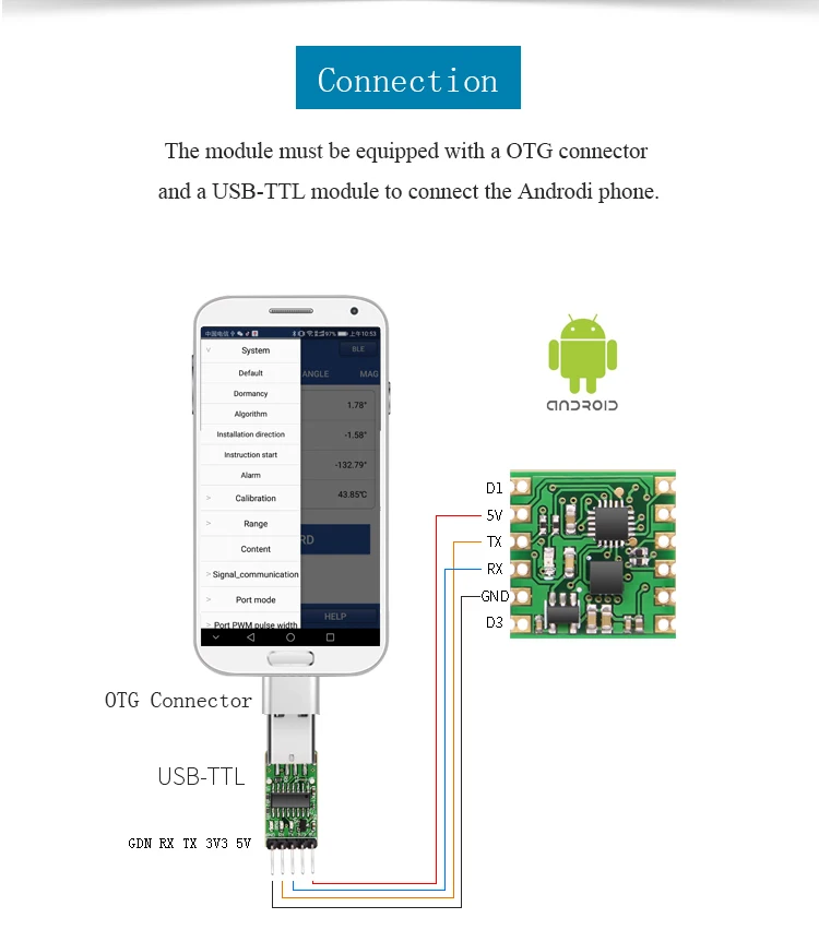 WitMotion WT31N AHRS 3-осевой модуль Цифровой Инклинометр, 3-осевой акселерометр, измерения угла наклона, 3,3-5 V ttl версия