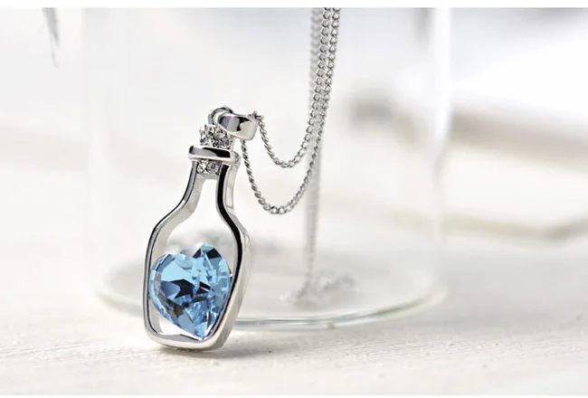 Ожерелье в форме капель воды в форме сердца, ожерелье с кристаллами, ювелирное изделие для девушек, подарок