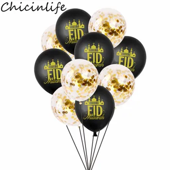 

Chicinlife 10Pcs Eid Mubarak Latex Balloon Ramadan Decoration EID Festival Party Favors Confetti Balloon Islam Muslim Supplies