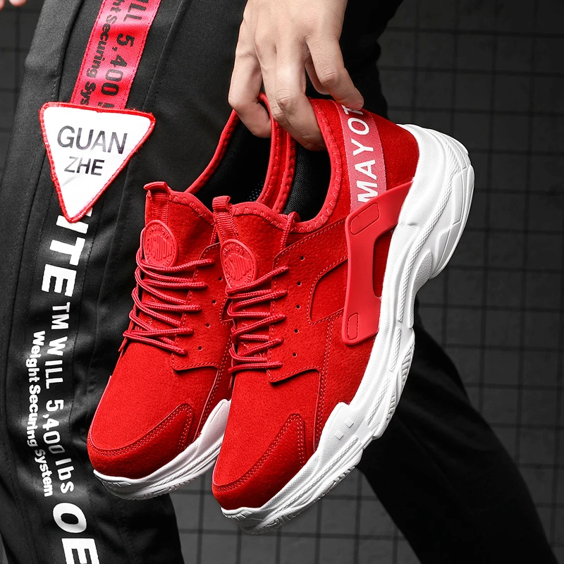

SUROM Autumn Quality Leather Casual Shoes Breathable Comfortable Lace up Sneakers Outdoor Footwear Flats Male Plus Size 39-47