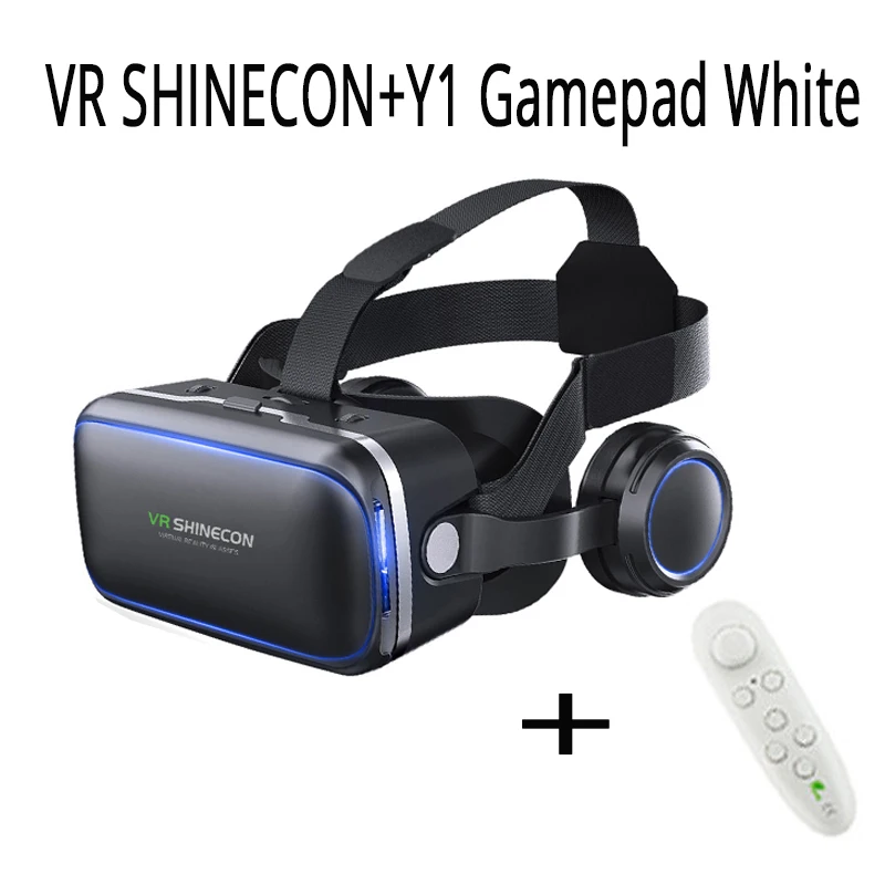 VR SHINECON 6,0 3D очки виртуальной реальности мини Google Cardboard шлем VR очки гарнитуры VR для 4-6 дюймов мобильного телефона - Цвет: with Y1 white