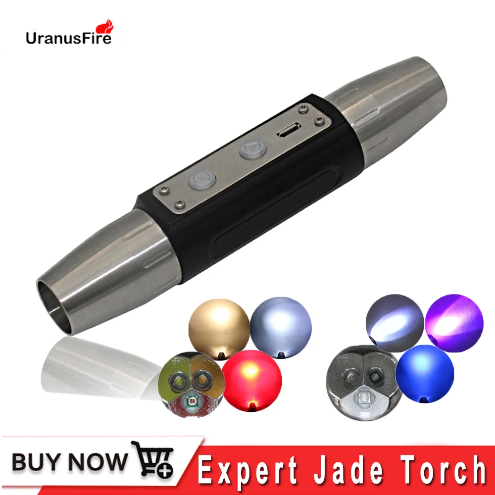 

UV Lamp USB Rechargeable 6 light 395NM/365nm Ultraviolet Mini LED Flashlight Torch Fluorescent Jade Money Detector flashlight