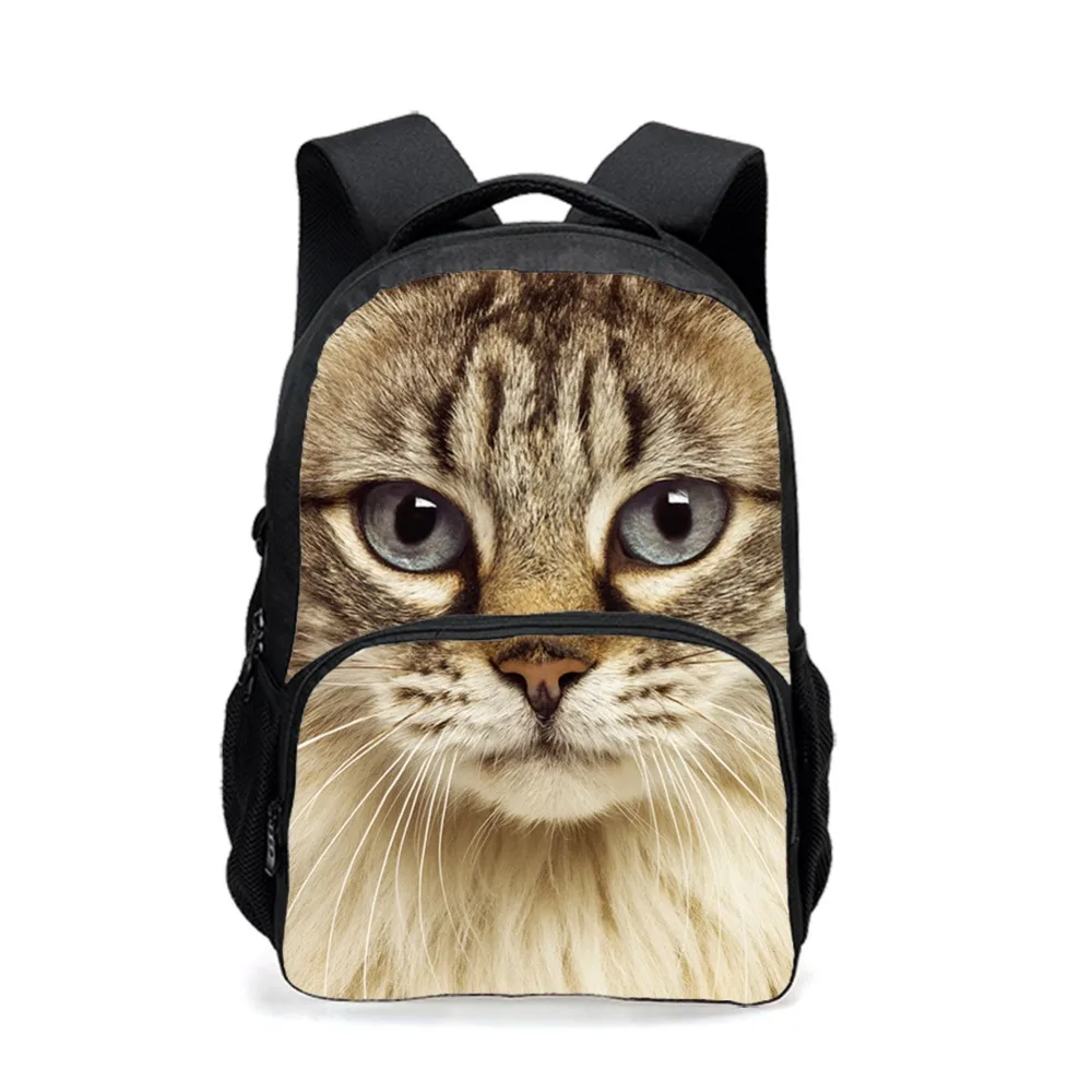 2017 New Women Fashion BackBag Oxford Large 3D Cat Animal Printing Backpack Casual Girls