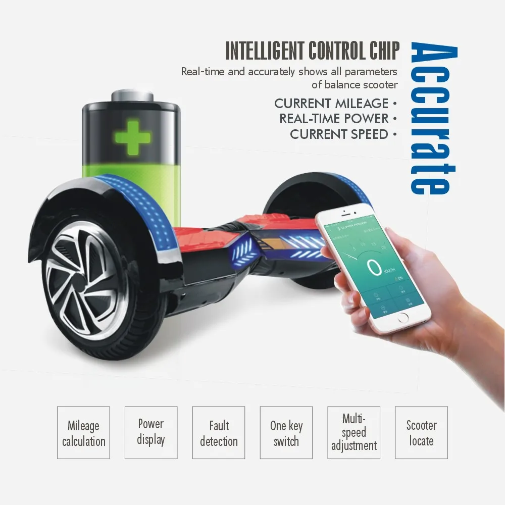 With Mobile App 8 inch Hoverboard Bluetooth Electric Wheel Scooter