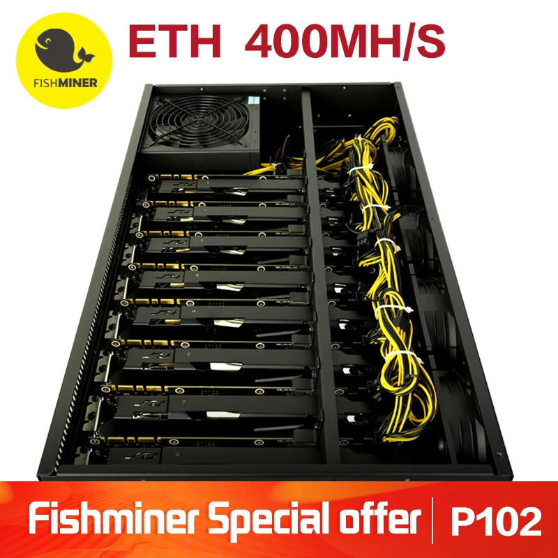 (Fishminer) antminer Дешевые 8 P102 карты 400 mhash/S Eth zec горные машины для монет горно Miner blockchain