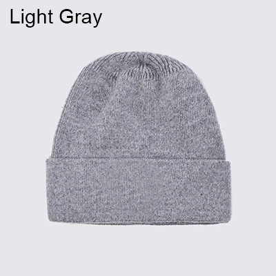 Ralferty, высококачественные вязаные шапки с кроликом для женщин, зимняя теплая одноцветная шапка, женская шапка Skully Beanies, белая Лыжная шапка для женщин - Цвет: Light Gray