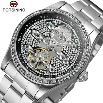

Forsining 2018 Unique Fashion Mens Watches Top Brand Luxury Mechanical Watch Men High Quality Fully Diamond Automatic Men Watch