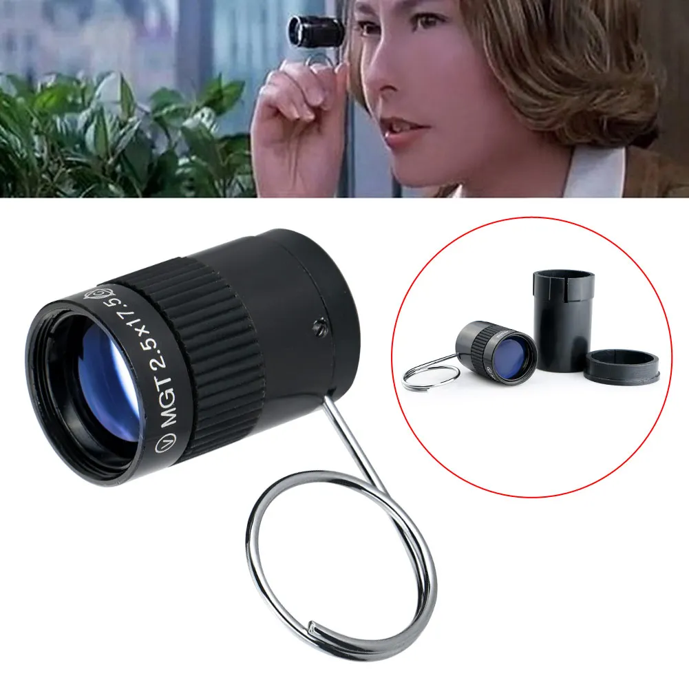 2.5X17.5HD Subminiature Mini Pocket Key Chain High Power Telescope Monoculars for Outdoor Hiking Camping Sports