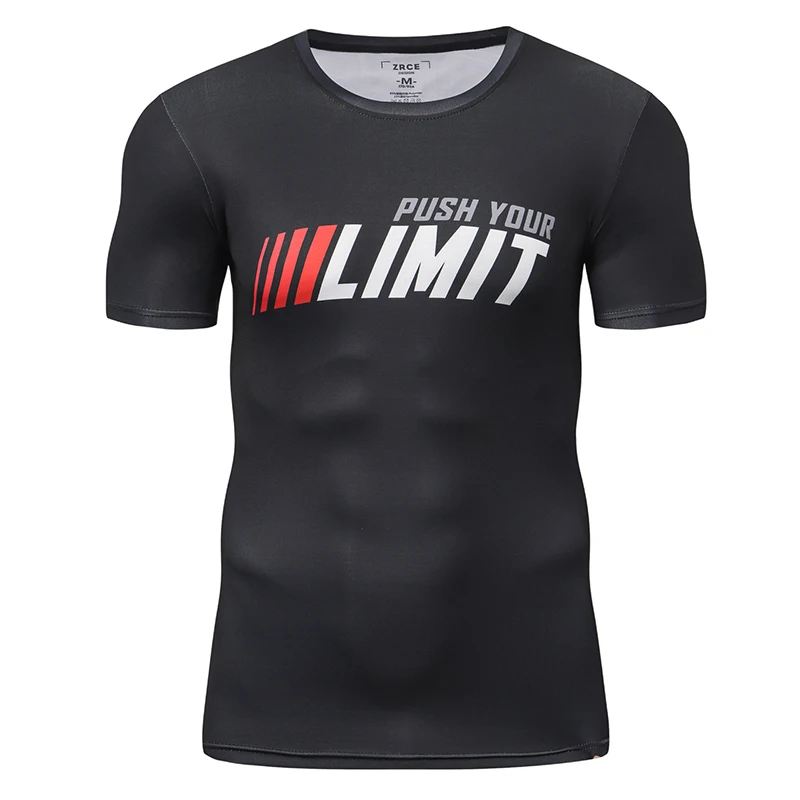 ZRCE брендовая модная спортивная мужская футболка 3D Rrinted Running Fitness Gym Мужская Rashguard
