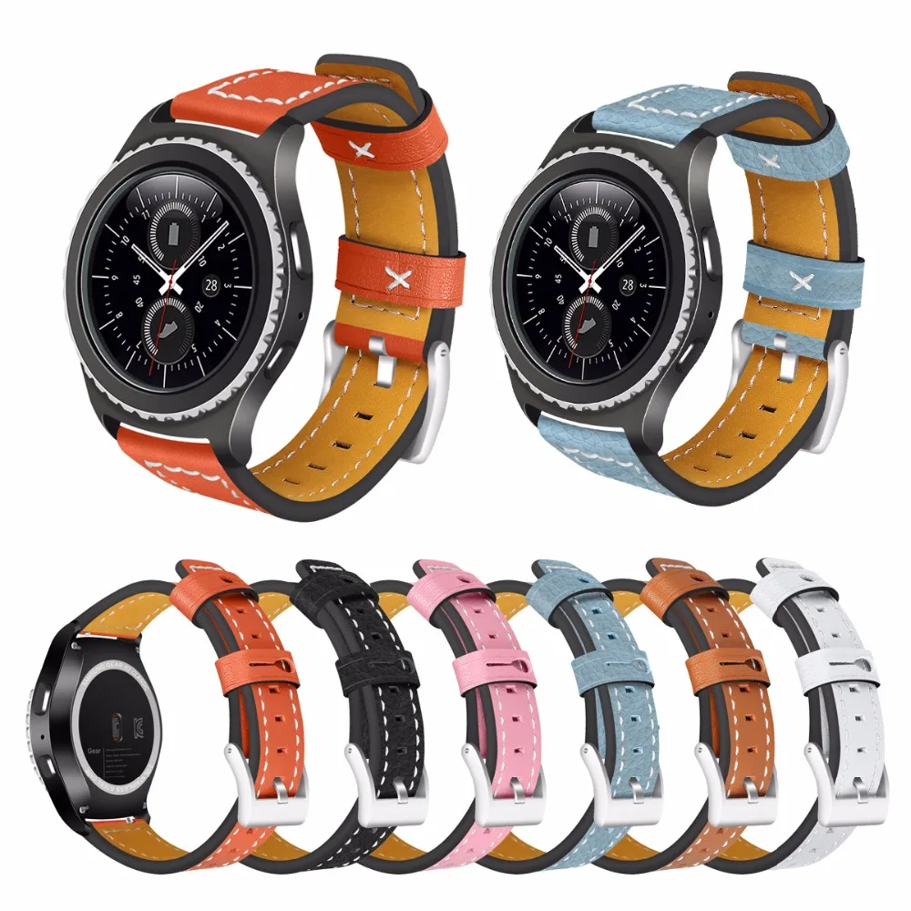 Genuine Leather Replacement For Samsung Gear S2/S3/S4 Watch band Gear Sport SM-R600/Gear S2 Classic SM-R732&SM-R735 Smart Strap