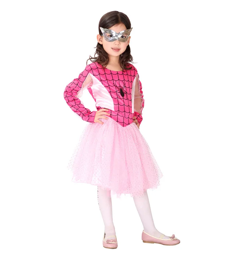 Костюм Человека-паука; Детские платья для девочек; детское танцевальное платье для девочек; костюм на Хэллоуин для детей; нарядные вечерние платья; маска супергероя