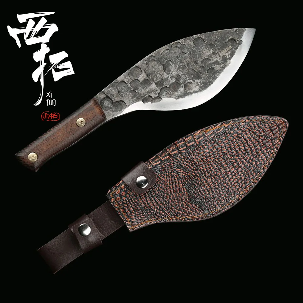

XITUO High carbon steel handmade knife chef butcher cut meat chopping bones full handle fixed kitchen camping tools high quality