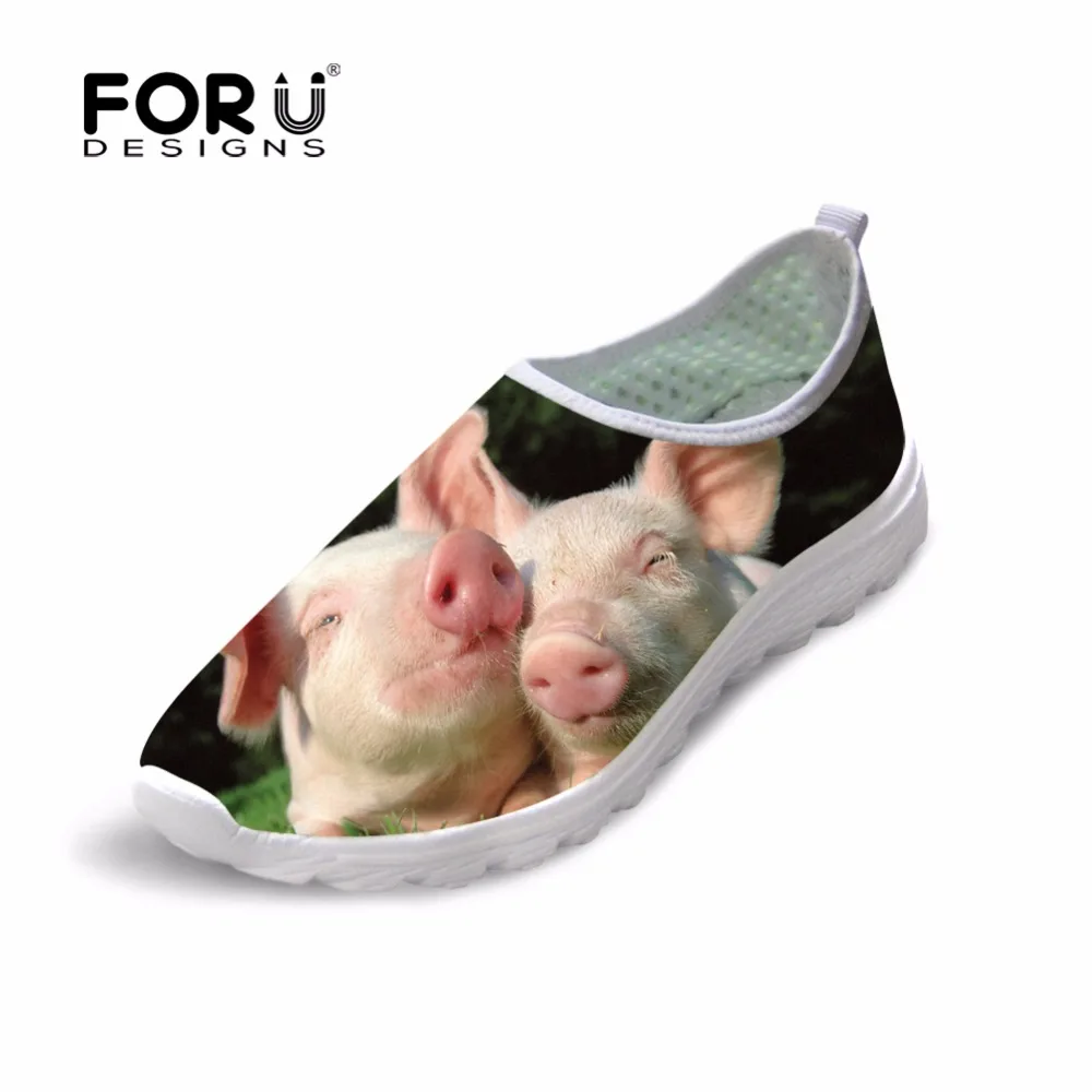 

FORUDESIGNS Cute 3D Animal Pig Pattern Women's Shoes Flats Women Casual Sneakers Woman Summer Light Weight Comfortable Zapatos