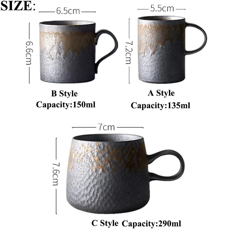 Японский стиль, винтажная керамическая грубая керамика, кофейная чашка ручной работы, ржавчина, глазурь, Вытяжная Цветочная чашка для латте, завтрака, молока, чая, воды, кружки