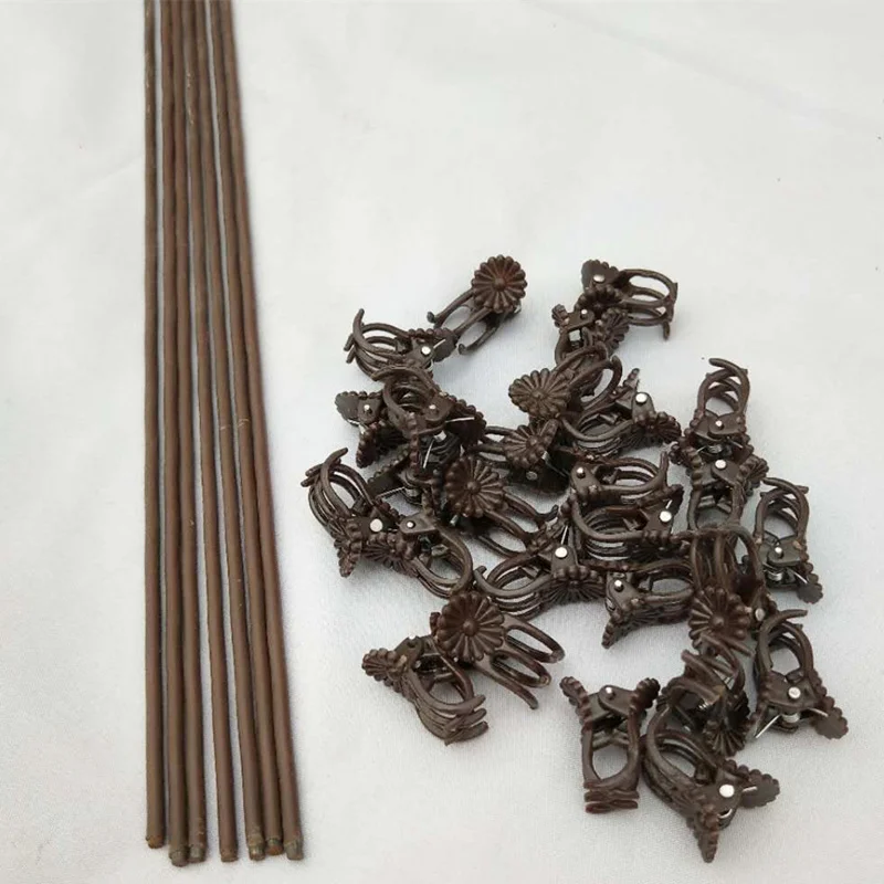 

50Pcs Plastic Orchid Clips +10Pcs wire flower bracket Vine plant shape Tool Flower Hanging Vine Supporting Garden Decoration