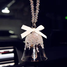 Ветер колокольчики Кристалл Bling Авто Мода кулон интерьер заднего вида зеркальный орнамент подвесной Шарм Автомобиль Стайлинг Рождество