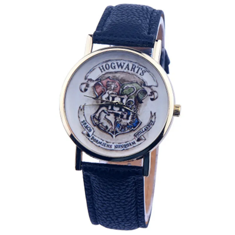 

New Hogwarts School Design Magic School Watch Hogwarts Magic Pattern Badges Leather Watch Unisex Watch relojes Montres kol saati