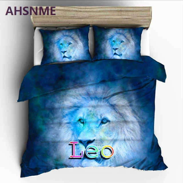 Best Price AHSNME 12 Constellation Leo Bedding Set High-definition Print Quilt Cover for RU AU EU King Queen Double Size jogo de cama Best Price AHSNME 12 Constellation Leo Bedding Set High-definition Print Quilt Cover for RU AU EU King Queen Double Size jogo de cama