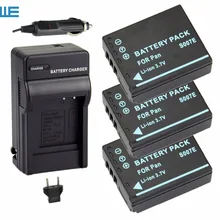 3x CGA-S007 S007E S007 CGR-S007 DMW-BCD10 Батарея+ Зарядное устройство для цифрового фотоаппарата Panasonic Lumix DMC-TZ1 DMC-TZ2 DMC-TZ3 DMC-TZ4 DMC-TZ5 TZ50
