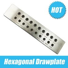 Инструменты для изготовления ювелирных изделий, шестиугольная вольфрам-карбидная рабочая доска Размер отверстия мин 5,1 мм макс 7 мм, отверстие номер 20 goldsmith