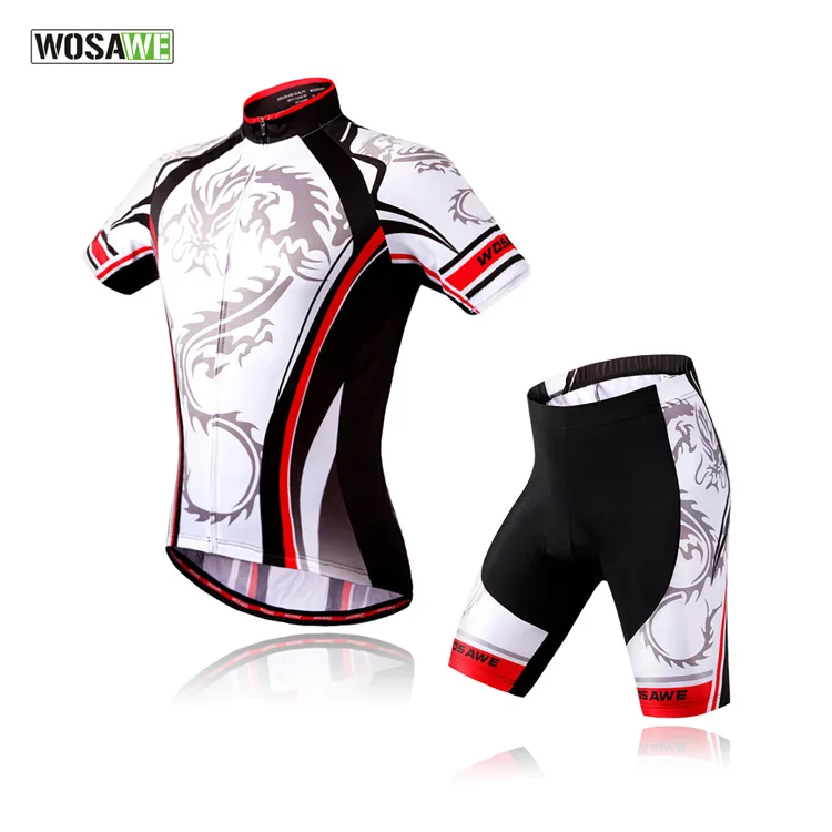 

WOSAWE Summer Cool Dragon Men Short Cycling Jersey Sets Quick Dry Sportswear Women Bike Bicycle Sports Jersey Suits Clothing Set