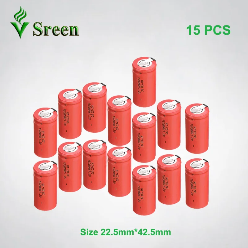 1 2 V SC 1500 mAh аккумуляторная батарея с никелевым листом DIY до 18 24 Ni Cd перезаряжаемые