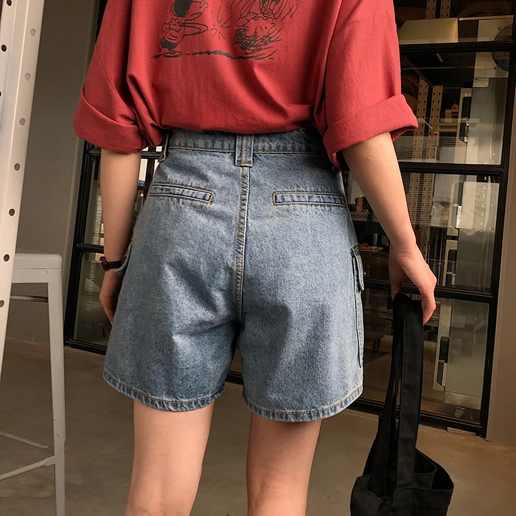 Женская одежда, шорты с высокой талией, джинсы на каждый день, harajuku ulzzang, свободные широкие штаны, новые летние шикарные джинсы, женские s хипстерские bf