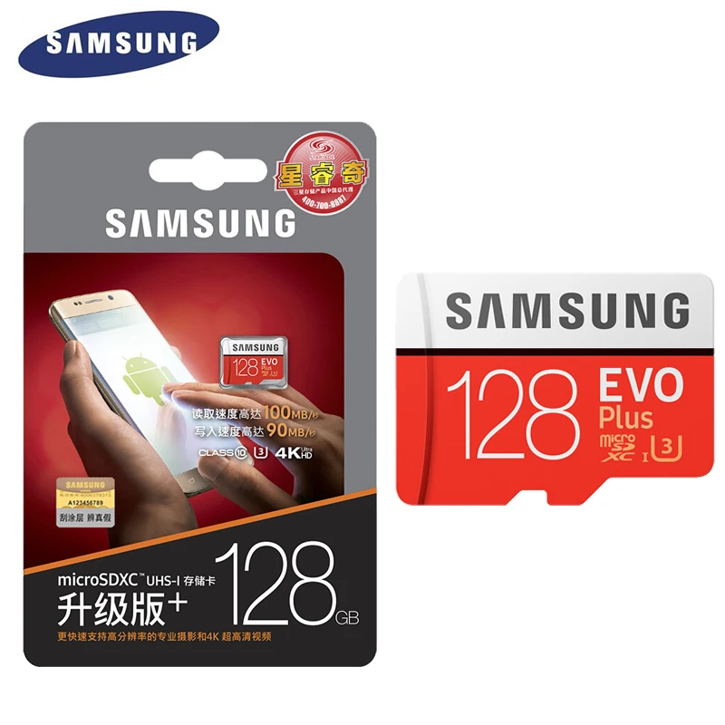 Оригинальная карта памяти microSD SAMSUNG EVO Micro SD карта Class10 TF карта, 32 ГБ, 64 ГБ 128 100 МБ/с. слот для карт памяти для смартфона/настольного ПК/Камера