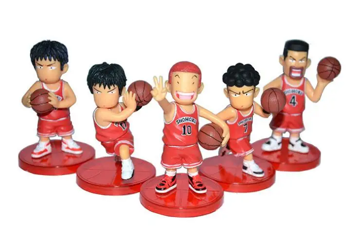 

5Pcs/Lot Anime SLAM DUNK Shohoku Basketball Player Figures Toys Action Figure PVC Collection Model Toys With Box 8cm