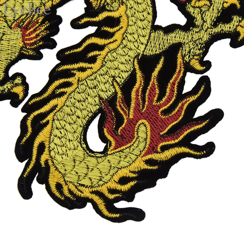 Нашивки с вышивкой Lychee Dragon для одежды нашивки пришивкой Швейные аксессуары