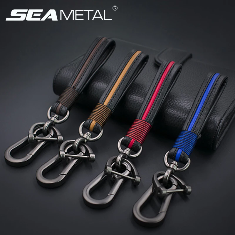 

Car Keychain Keyring Covers Leather Key Chain Ring Universal Man Keys Chains Automobiles Key Rings Goods Accessories Car-styling