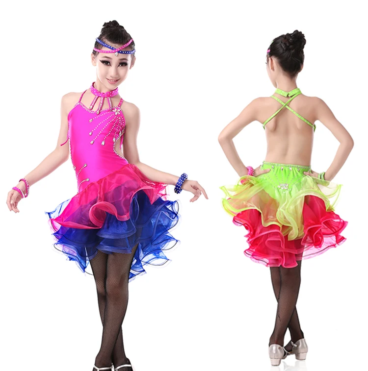 Abito da ballo latino professionale per bambina con apertura sul retro e  strass con paillettes Tango Samba|dress up prom dress|dress carterdress  barn dress - AliExpress