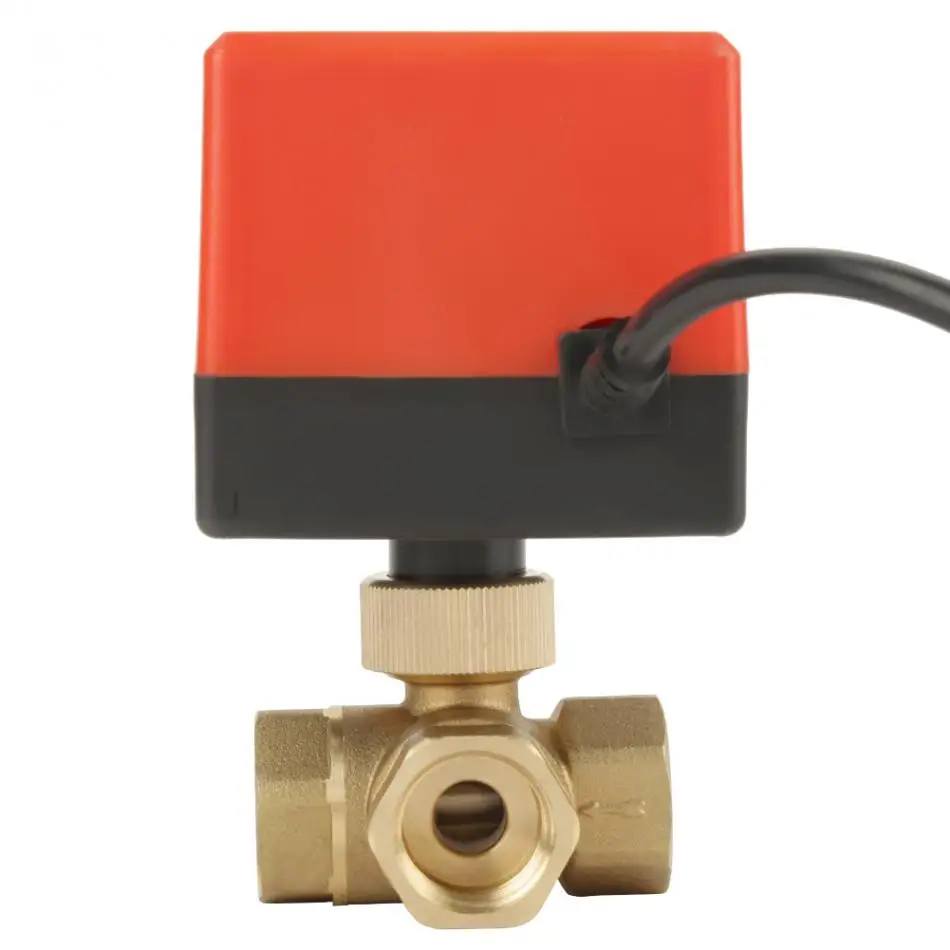 24 V G1/2 ''DN15 латуни 3 ходовой шаровой клапан для потока Управление
