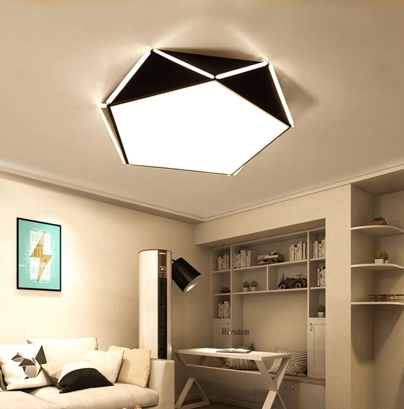Horsten Geometric Design Ceiling Lights Lamps With Remote Control Indoor Lighting For Bedroom Living Room 6-20 Square Meters (17)