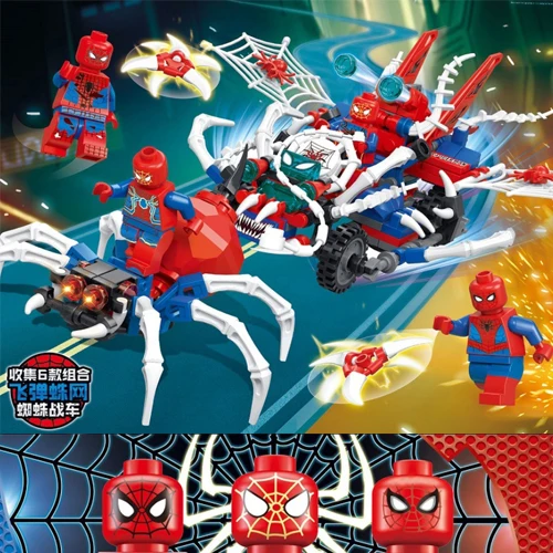 

2019 New Marvel Superheroes Sets 6pcs Spiderman Mech Building Blocks Toys Gifts Compatible Avengers Endgame Figures