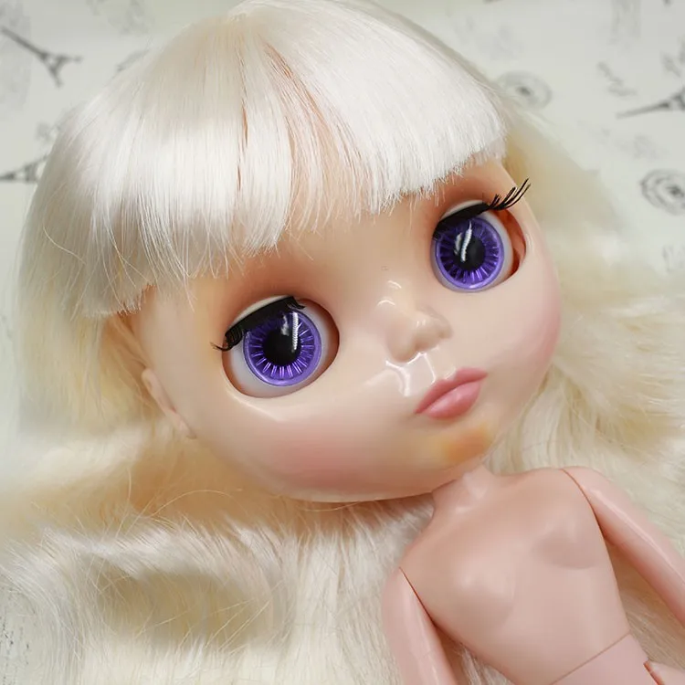 Factory Blyth Doll Pelo Blanco Con/Sin Frequillo 4 Colores De Ojos, Hair White With/Without Bangs 4 Colors For Eyes