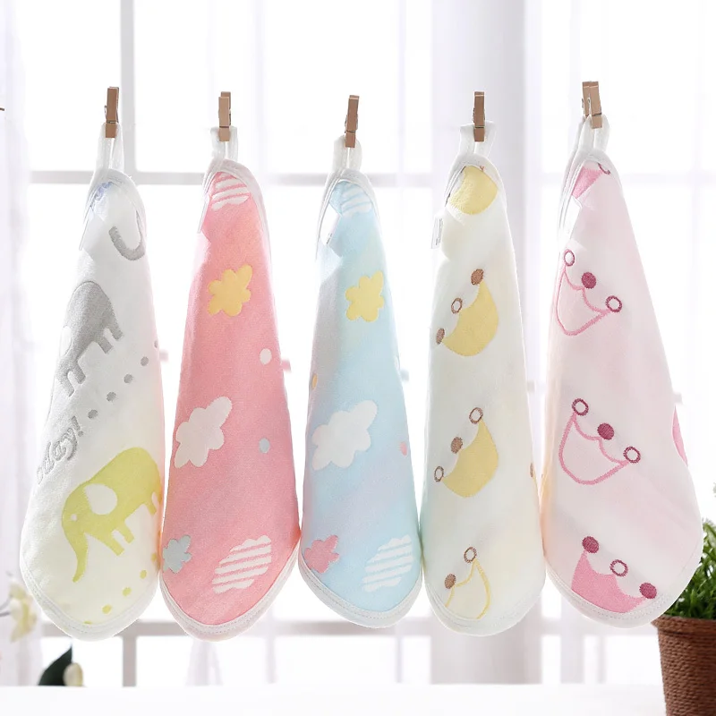 

6 Layers Cotton Baby Wipe Towel 25 X 25cm Absorbent Super Soft Baby Towel Face Handkerchief for Baby Girls Boys Baby Bath Shower