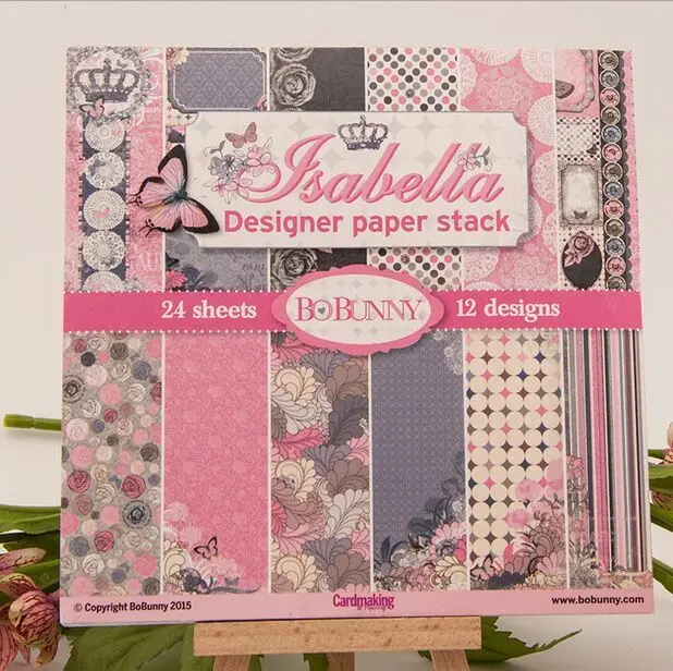 new 6'' Gift Wrapping Book kit Fresh pink retro pattern 24 sheets/set