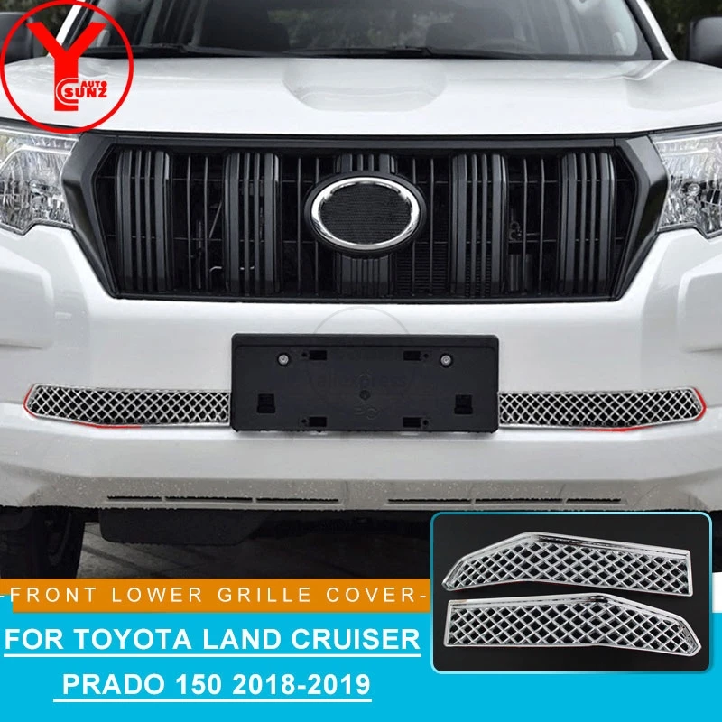 Передняя и нижняя решетка из АБС пластика для toyota land cruiser prado 150 2018 2019