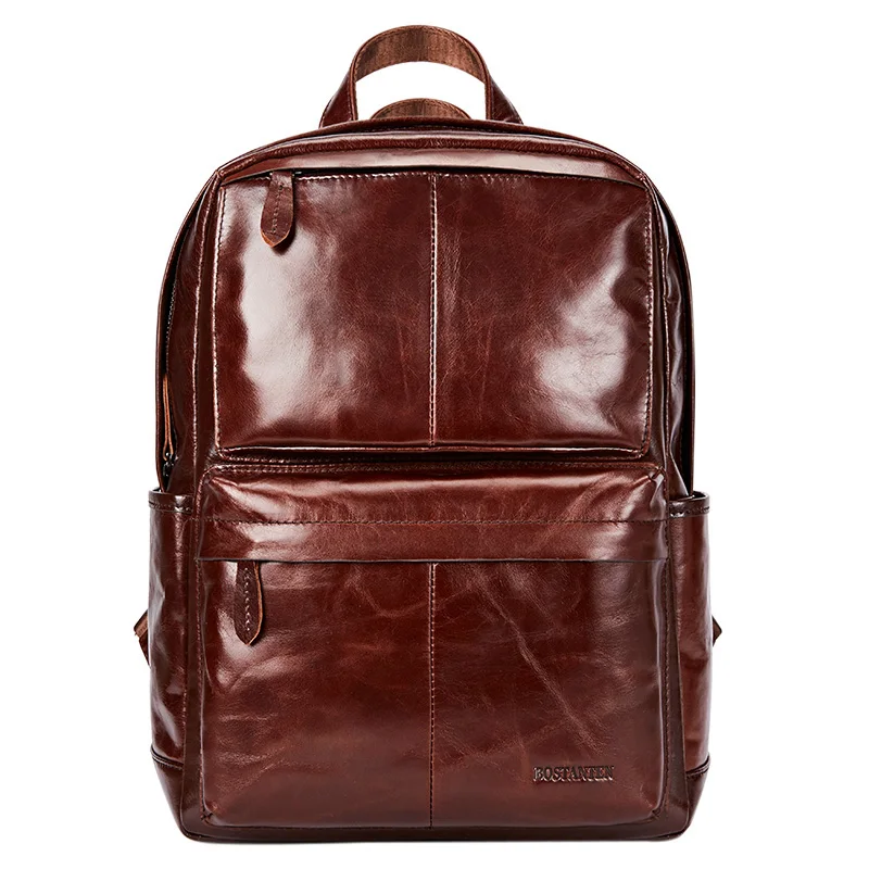 New Large Travel Backpack Teenagers School Book Bag Cowhide Genuine