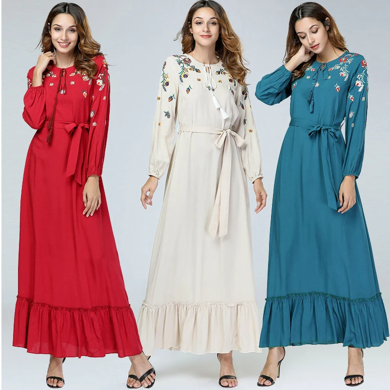 

Plus Size Vestidos Longo Casual Vetement Femme 2019 Spring Summer Abaya Muslim Bandage Bodycon Maxi Dress Robe Femme Hiver Dress