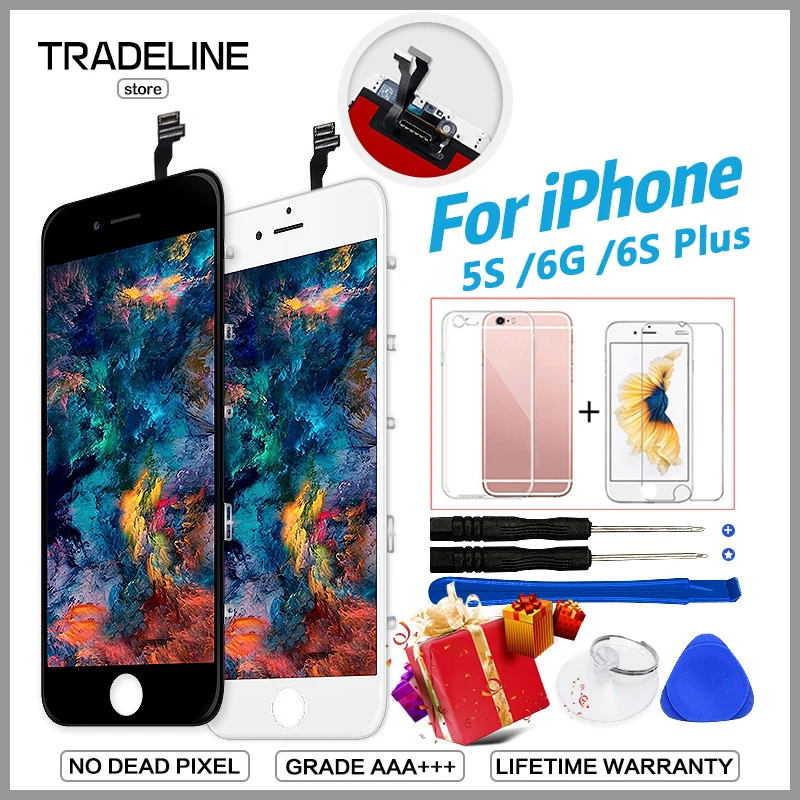 

Black/White Assembly LCD Display Digitizer For iPhone 6s AAA Quality LCD Touch Screen For iPhone 6 5s with Small Parts Free ship