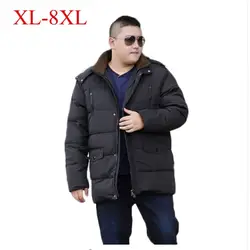 10XL 9XL 8XL 6X мужская одежда 2018 зима новый пуховик модная повседневная свободная Толстая теплая белая утка пальто Мужское пальто