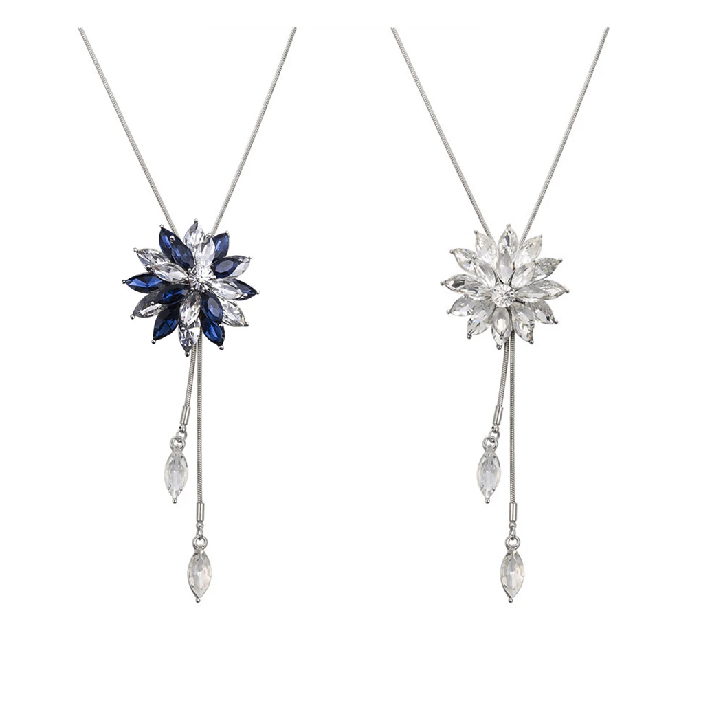 

Western Style Snowflake Design Long Pendant Necklace for Dresses Sweaters For Party