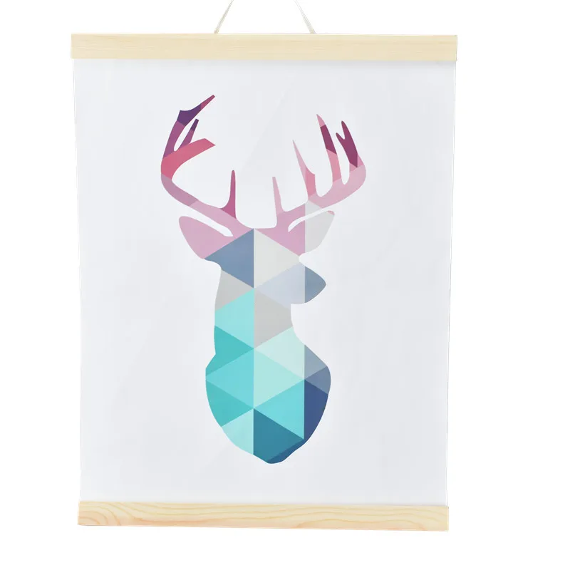 Nordic Style Deer Pink Swan Pattern Princess Room Decorative Painting Wall Hanging Decoration For Baby Girls