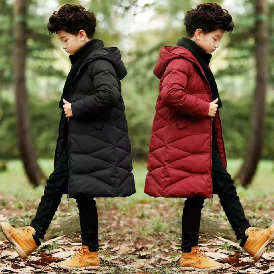 

Russia Winter Warm Long Style Baby Boy Thick Coats Children Clothing Boys Parkas Hooded Coat Kids Snow Wear 6-14Yrs Overcoat