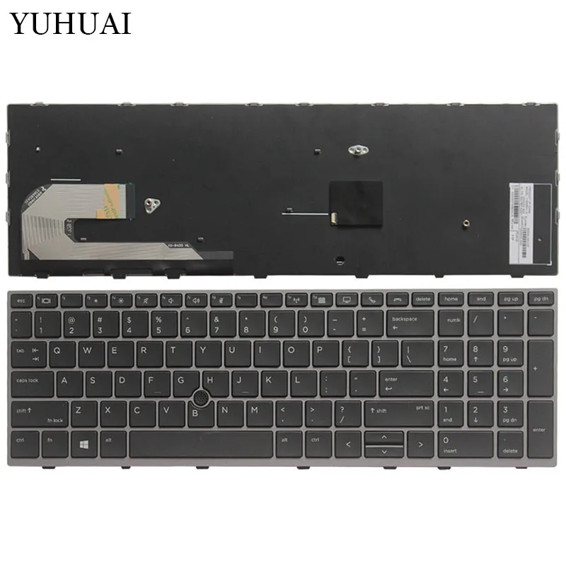 

New US Laptop keyboard For HP EliteBook 850 G5 silver frame with backlit/without backlit Pointing stick keyboard